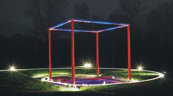 Spectacle of Light at Boughton House - Light installation geometric design cube